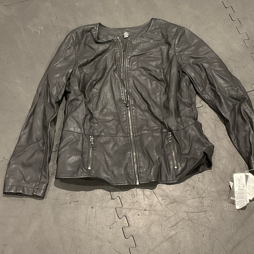 Alfani Charcoal Leather Jacket